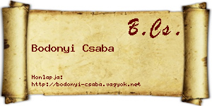 Bodonyi Csaba névjegykártya